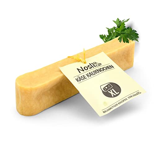 Nosli Käseknochen Hund • Natürlicher Käse für Hunde • Kauknochen aus Hartkäse • Käse Kauknochen aus Kuhmilch • Kauspaß & Zahnpflege • 3er Pack XL (110-140g) von Nosli