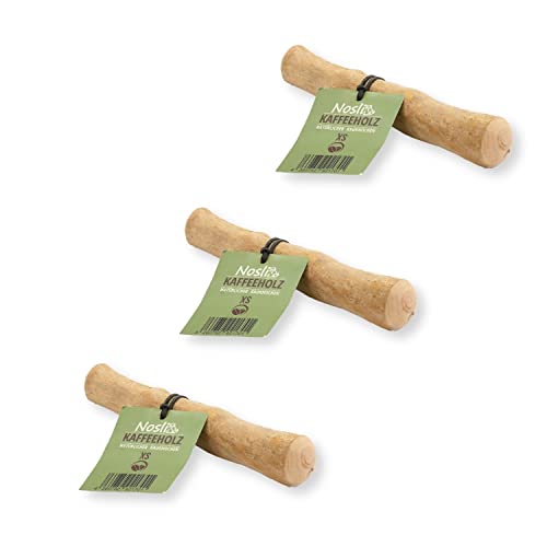 Nosli Kauholz Kaffeeholz für Hunde • Holzknochen für Hund • Hundespielzeug • Zahnpflege • Ohne Koffein • Größe: XS 3er Pack von Nosli