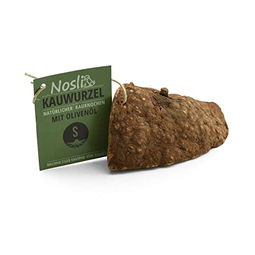 Nosli Kauknochen mit Olivenöl Kauwurzel für Hunde • 100% natürliches Kauholz • Mit Mineralien • Kauspielzeug Hund • S (151-300g) von Nosli