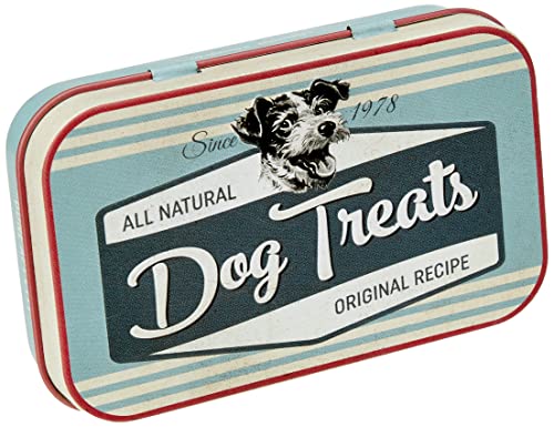 Nostalgic-Art Retro Leckerlidose, 6 x 9,5 x 2 cm, PfotenSchild – Dog Treats Blue – Geschenk-Idee für Hunde-Besitzer, Original Lizenzprodukt (OLP), Hundeleckerli-Dose, Vintage Design von Nostalgic-Art