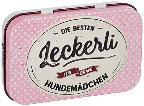 Nostalgic-Art Retro Leckerlidose, 6 x 9,5 x 2 cm, PfotenSchild – Leckerli Hundemädchen – Geschenk-Idee für Hunde-Besitzer, Hundeleckerli-Dose, Vintage Design von Nostalgic-Art