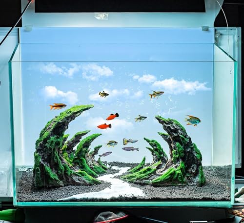 Novelsite Aquarium-Dekoration, Aquarium-Ornamente, Aquarium-Felsen, Aquascaping, Sandstein, Aquarium-Dekoration, natürliche Felsen für Aquarien, Paludarium, Terrarien und felsige Gipfel, grüne Farbe von Novelsite