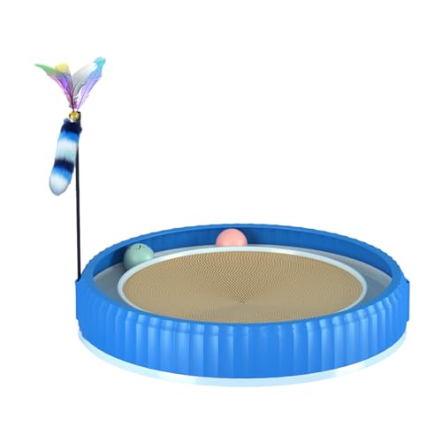 Cat Scratcher Bett - 3 in 1 Runde Katze Turntable Scratcher Bett - Große breite moderne Schlafsofa mit Katze Teaser Wand für Katzen, verhindert Möbelschäden Novent von Novent