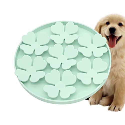 Dog Lick Pad - Erdnussbutter Slow Feeder Bowl | Puzzlezuführung mit Saugnapf, erhöhte Blumenmuster für Wasserjoghurt Nass- oder Trockenfutter, Langeweile Relief Training für Haustiere in der Dusche von Novent