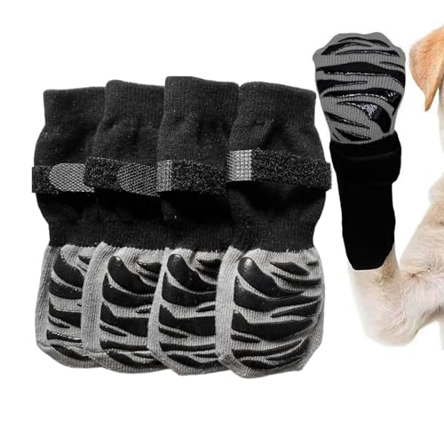 Hunde-Grip-Socken | Krallenschutz, Rutschfester Pfotenschutz | Atmungsaktiver Hundepfotenschutz mit verstellbaren Riemen für kleine Hunde Novent von Novent