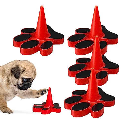 Hundespielzeughalter, Zahnreinigungsgummi-Massage 4pcs Mit Klobas, Stecker für Hundespielzeug, Ständer für Hundebonbons Spielzeug, konische Kaufreier Spielzeug für große mittelgroße Hunde Novent von Novent