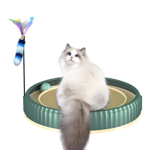 Katze Scratcher Sofa | 3 in 1 Runde Katze Turntable Scratcher Bett | Große breite moderne Schlafsofa mit Katze Teaser Wand für Katzen, verhindert Möbelschäden Novent von Novent