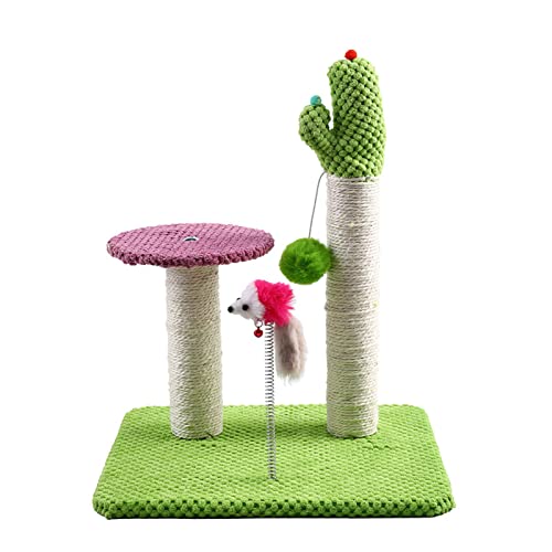 Katze Scratching Post | Interaktive Kaktussrapppfosten für Kätzchen,Haustier Katze Indoor Spielzeug, Kätzchen Post Scratcher für kleine, mittelgroße, große Katzen, Kätzchen Novent von Novent