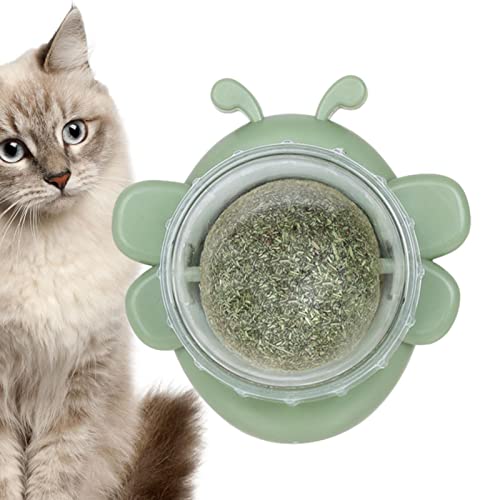 Katzenminze Kugeln für Katzen Wand | Bienenenform Catnip Roller Kugel Wandspielzeug für Katzenlecken,Wand Katzenminze Roller für Katzenlecken, Katzenminze Roller Kugel Wandspielzeug Rotierende Gesunde von Novent