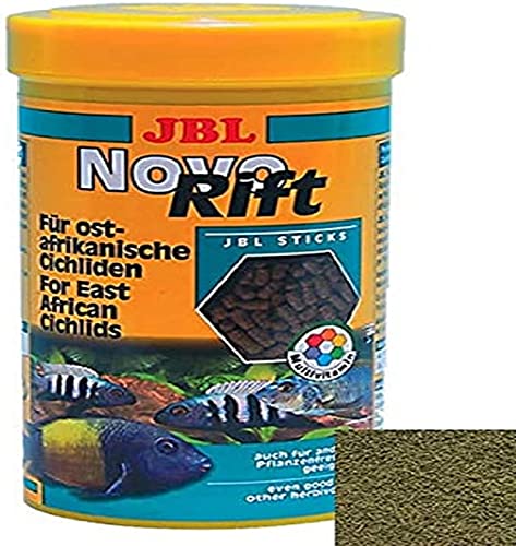JBL NovoRift 30295 Alleinfutter für aufwuchsfressende Buntbarsche, Sticks 1 l von JBL