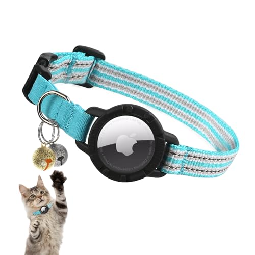 AirTag Katzenhalsband - Reflektierendes Kätzchenhalsband mit integriertem Apple Air-Tag-Halter | Leichtes, elastisches Sicherheitskatzen-Tracker-Halsband mit Glocke für Mädchen, Jungen, Katzen AirTag Katzenhalsband - Reflektierendes Kätzchenhalsband mit integriertem Apple Air-Tag-Halter | Leichtes, elastisches Sicherheitskatzen-Tracker-Halsband mit Glocke für Mädchen, Jungen, Katzen von NozlaID