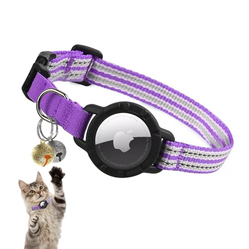 Airtag Katzenhalsband, Reflektierend Katzenhalsbänder mit Apple Air Tag Halter, Leichtes Elastisches Sicherheits Katzen Halsband, Tracker Halsband für Katzen, Kätzchen und Welpen Airtag Katzenhalsband, Reflektierend Katzenhalsbänder mit Apple Air Tag Halter, Leichtes Elastisches Sicherheits Katzen Halsband, Tracker Halsband für Katzen, Kätzchen und Welpen von NozlaID