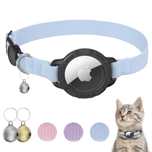 NozlaID AirTag Katzenhalsband, dehnbares Kätzchenhalsband mit Apple Air Tag-Halter und Glocke, Breakaway-Design, ultra-elastisches GPS-Tracking-Katzenhalsband für Katzen und Welpen NozlaID AirTag Katzenhalsband, dehnbares Kätzchenhalsband mit Apple Air Tag-Halter und Glocke, Breakaway-Design, ultra-elastisches GPS-Tracking-Katzenhalsband für Katzen und Welpen von NozlaID