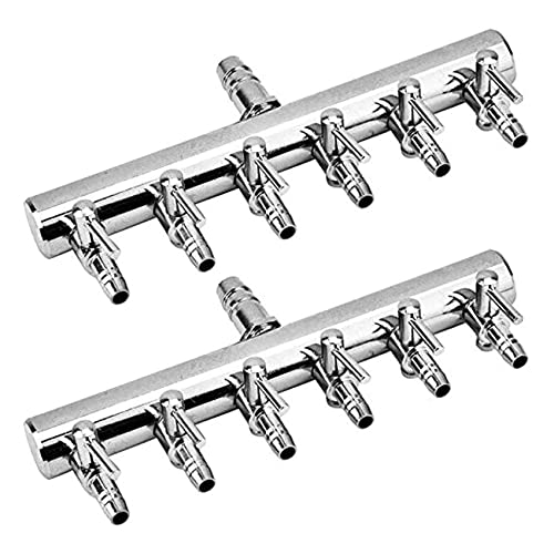 Nozldots 2X Aquarium Luft FließEn Verteiler Fisch Aquarium Luft Regel Ventil Sauerstoff Verteiler Fisch Aquarium Luft Pumpe ZubehöR 6 Wege von Nozldots