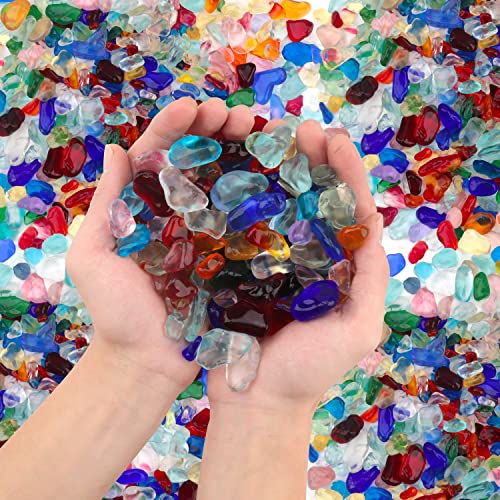Dekorative Kristallsteine, 1.4 kg, groß, bunt, Vasenfüller, Kieselsteine, Aquarium-Kies, gemischte Farben, Sukkulenten, Kaktus, Bonsai, Gritty-Mix, Steine für Top-Dressing, Aquarium (0.9,0.7 Zoll) von Nsmykhg