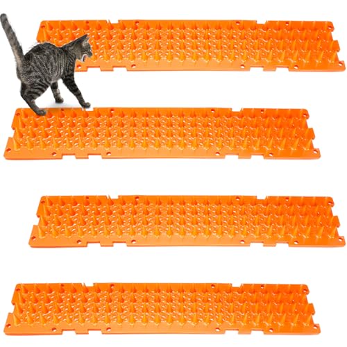 Nuanchu Katzenschrecken-Matte mit Spikes, hält Hunde von der Theke fern, für Pflanzen, Garten, Sofa, Fenster (41,9 x 8,4 cm, Orange), 12 Stück von Nuanchu