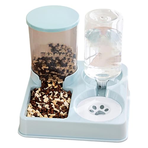 Automatischer Katzenfutterspender und Wasserspender,Katzenfutterspender,2-in-1-Automatischer Futterspender und Wasserspender für Hunde - Tierfutter- und Wassernapf für Kätzchen, Hund von Nudorpn