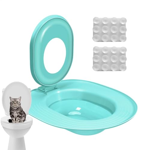 Cat Toilet Training Kit with 2 Suction Cups | Easy-to-Use Pet Potty Training Set | Reusable & Hygienic Bathroom Training Solution | Effective Cat Toilet Trainer for Quick & Convenient Pet Toilet von Nuhjytgf