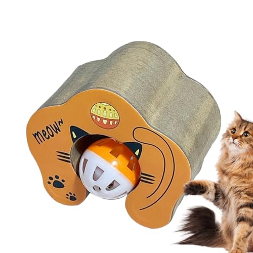 Katzenkratzbrett, Katzenspielzeug mit Glocke, interaktiver Kätzchen-Kratzer, wiederverwendbares Material, integrierte Glocke, 11 cm, für Möbelschutz, Indoor-, Outdoor-Haustierspiele von Nuhjytgf