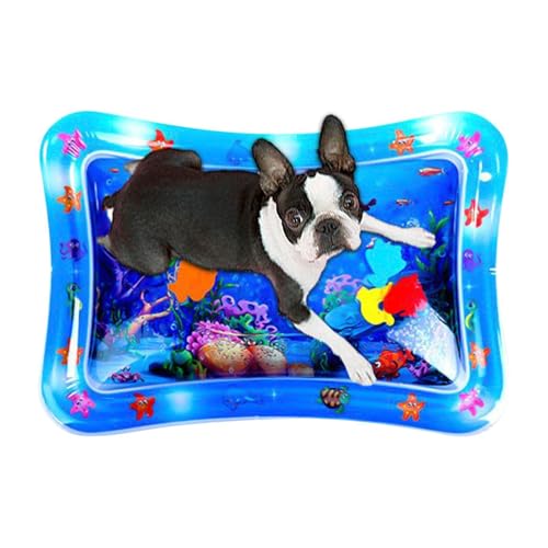 Nuhjytgf Cat Water Matte, Katzenkühlmatte Mit Meeresdesign, Interaktives Haustierwasserspielzeug, Sicheres Material, Mühelosen Gebrauch, 22x20x1cm Für Kätzchen, Kleine Hunde, Spielzeit Oder Kühlung von Nuhjytgf