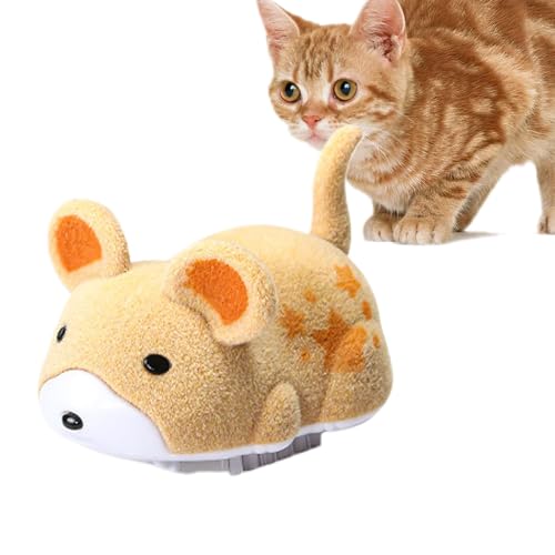 Nuhjytgf Electric Squeaky Hamster Cat Toy, Automatic Squeaky Cat Toys, Interactive Mice Toy, Fun Pet Exercise Toy with Sounds, Portable Squeaky Cat Toys for Small, Medium and Large Cats von Nuhjytgf