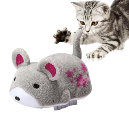 Nuhjytgf Electric Squeaky Hamster Cat Toy, Automatic Squeaky Cat Toys, Interactive Mice Toy, Fun Pet Exercise Toy with Sounds, Portable Squeaky Cat Toys for Small, Medium and Large Cats von Nuhjytgf