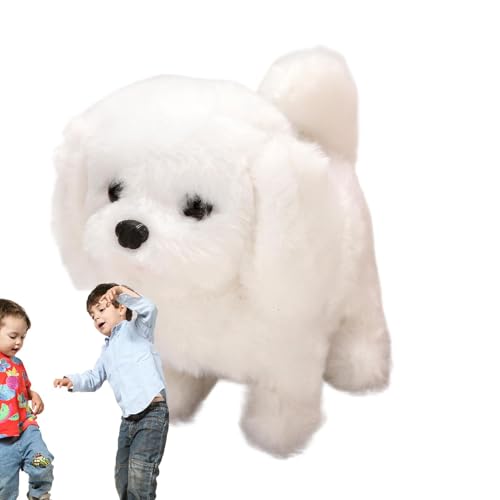 Nuhjytgf Interactive Robotic Puppy Toy | Plush Barking Dog Companion | Battery-Operated Walking Puppy | Realistic Tail-Wagging Dog Toy | Soft & Cuddly Plush Dog for Kids Adorable Moving & Sound Toy von Nuhjytgf