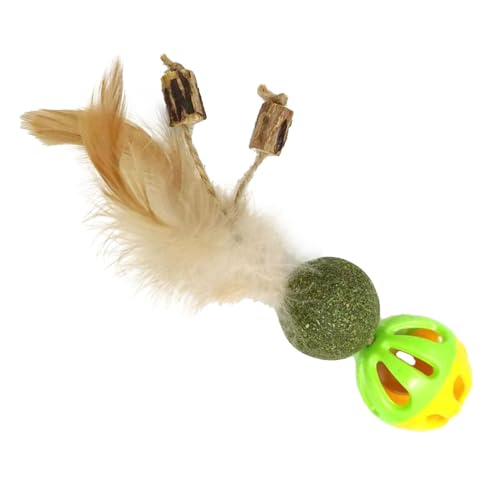 Nuhjytgf Katzenfederspielzeug, Interaktiver Katzenminzenball, Feather-Teaser-Spielzeug, Allzwecklösung, Ausgezeichnete Entspannung, 15 cm Für Spielen Und Bewegung, Training, Spiel Und Stressabbau von Nuhjytgf