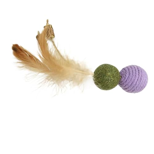 Nuhjytgf Katzenfederspielzeug, Interaktiver Katzenminzenball, Feather-Teaser-Spielzeug, Allzwecklösung, Ausgezeichnete Entspannung, 15 cm Für Spielen Und Bewegung, Training, Spiel Und Stressabbau von Nuhjytgf