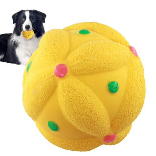 Nuhjytgf Quietschende Spielzeugbälle für Hunde, Zahnen kauen Spielzeug für Hunde - Latex Molar Chew Ball für Hund,Robuste Struktur Haustier Interaktives Spielzeug für kleine und mittelgroße Haustiere von Nuhjytgf