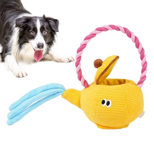 Nuhjytgf Stuffed Dog Toys, Teapot Shape Plush Dog Toy, Interactive Soft Rope Toy, Cute Plush Dog Toys, Fun and Engaging Pet Toy, Portable Teapot Shape Dog Toy for Small, Medium & Large Breeds von Nuhjytgf