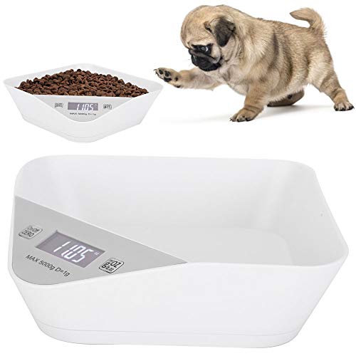 Nunafey Pet Weighing Feeder, U-förmige ABS Pet Weighing Bowl, zur Kontrolle des Tiernahrungsgewichts von Nunafey