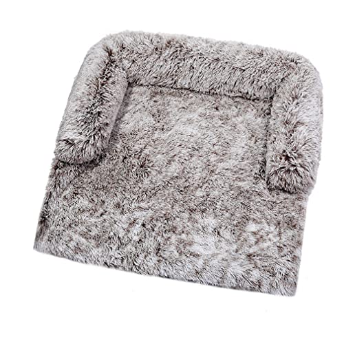 Nunubee Hundebett Flauschig weicher Plüsch-Möbelbezug mit waschbarer Hundeunterlage für große kleine bis mittelgroße Hunde und Katzen 120 * 90 * 20cm Kaffee mit Farbverlauf von Nunubee