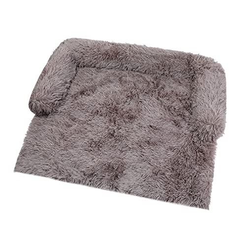 Nunubee Hundebett Flauschig weicher Plüsch-Möbelbezug mit waschbarer Hundeunterlage für große kleine bis mittelgroße Hunde und Katzen 120 * 90 * 20cm Khaki von Nunubee