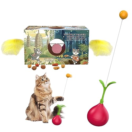 Nupaque Tumblers Katzenspielzeug, leuchtende Farben, interaktives Spielzeug, Drehballspiel, Wackelspielzeug, Katzenanreicherungsspielzeug für Portionskontrolle und Verdauung von Nupaque