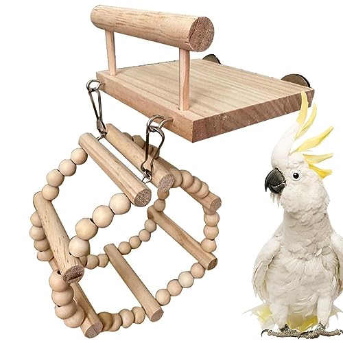 Papageien-Sitzstange aus Holz, Vogelsitzstangen, Sittichkäfigzubehör und Vogelkäfigspielzeug, Sitzstangen für Vogelkäfige für Sittiche und Nymphensittiche Nupaque von Nupaque