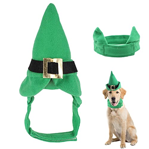 Weihnachtsmütze für Katzen, Hunde, Welpen, Weihnachtsmütze, Urlaub, Hunde-Lätzchen, Katzen-Weihnachtsmannmütze, grüner Zylinder für Katzen, kleine Hunde, grün, Halloween-Weihnachtsfeierzubehör Nupaque von Nupaque