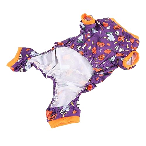 Halloween-Hundepyjama, Weich, Bequem, 4-beinig, Lebendige Farben, Niedliche Muster den Urlaub, Gemütliche Nachtwäsche mit Elastischem Bündchen Kleine Hunde, Polyester von Nurnesy