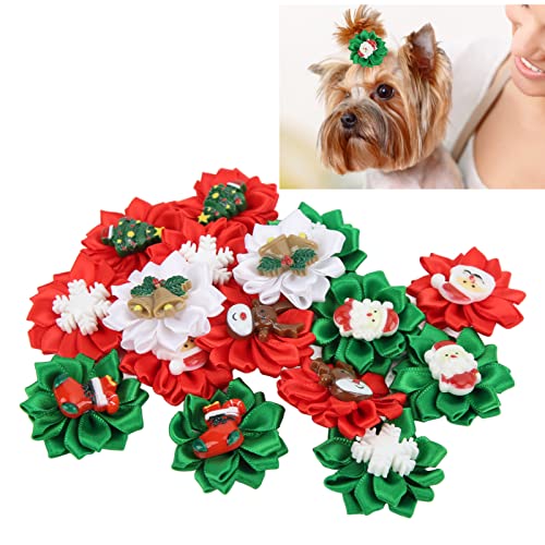 Haustier-Kopfschmuck, 16 Stück, Tierhaarblumen, Lange Haare, Haustier-Kopfschmuck für Katzen, Hunde, süß und Praktisch mit Polyester, für Hochzeiten, Weihnachten, von Nurnesy