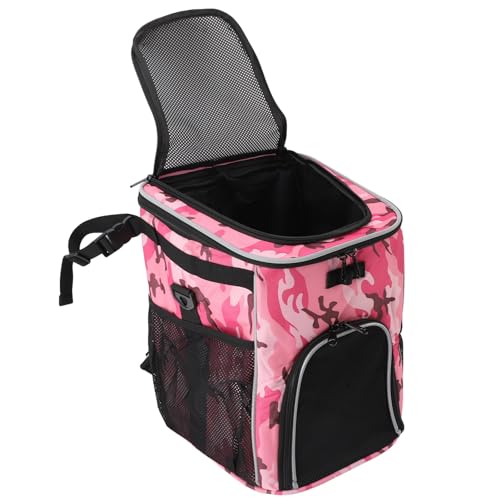 Haustierträger-, Hunde-Fahrradkorb, Wasserdichter Träger-, Atmungsaktiv, Abnehmbarer Hundeträger- Outdoor-Reisen (Rosa Camo) von Nurnesy