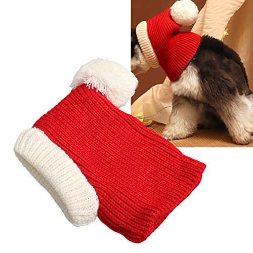 Hundemütze, Weihnachtskostüm, Winter-Outfit für die Weihnachtsfeier, Schöne Balldekoration, Elastisches Design für Einfaches Tragen, Maschinenwaschbar für Katzen und Hunde, Warme von Nurnesy