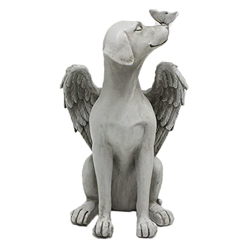 Nurnesy Engel-Hunde-Gedenkstatue, Hunde-Gedenkstein, Hunde-Gedenkfigur mit Schmetterling – Hundestatue, Haustier-Gedenkgeschenke von Nurnesy