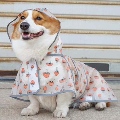 Nurnesy Reflektierende Hunde-Regenjacke, Verstellbarer Süßer Haustier-Regenmantel, Modische Outdoor-Regenjacke mit Kappen-Design, Hält das Haustier Sauber und Ordentlich, (4XL) von Nurnesy