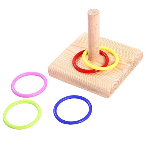 Nurnesy Vogel-Stapelringe-Spielzeug, Kleines Ring-Set für Papageien, Hilft Langeweile zu Reduzieren, Geeignet für das Tägliche Spielen Kleiner Mittelgroßer Vögel, Basis aus von Nurnesy