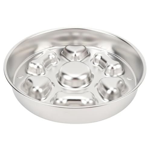 Pet Slow Feeder Hundenapf, Langsam Fressende Hundenapf, Edelstahl-Futternapf, 2 Tassen, 4 Mm Dick, rutschfest, Verbesserte Gesundheit, Hundefutter, Langsames Füttern (Runde Form von Nurnesy