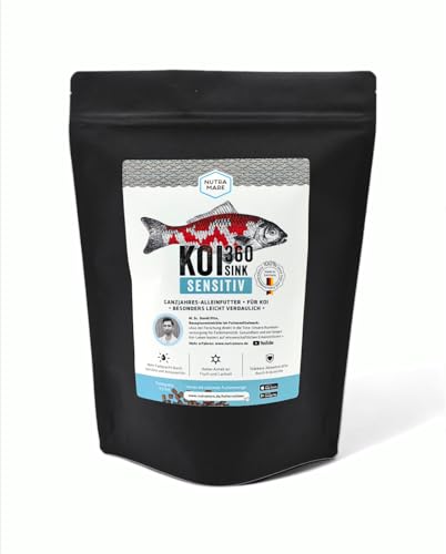 Nutramare Koi360 Sensitiv Sink 1,2kg | Sinkendes Koifutter für Herbst und Winter, hochverdaulich mit Wheat Germ, Vitaminen und Gesundheitsförderern von Nutramare