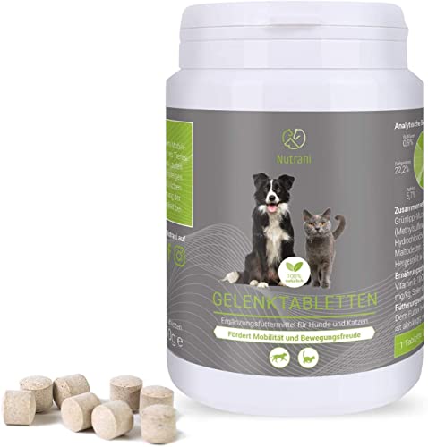 Nutrani Gelenktabletten für Hunde & Katzen | 120 STK. 100% natürlich, Grünlippmuschel, MSM, Bierhefe, Ingwer, Mammaly von Nutrani