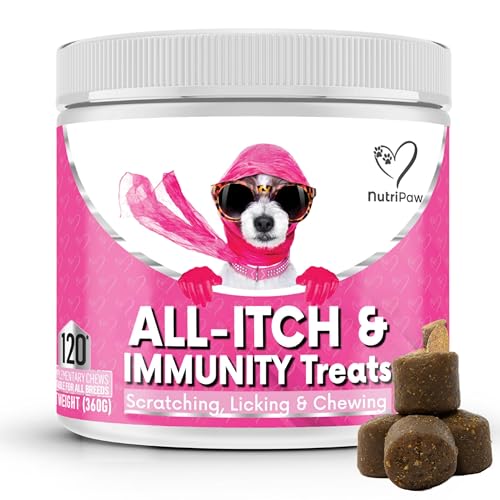 NutriPaw All-Itch Immunitäts-Leckerlis für Hunde - Beruhigt juckende Pfoten, Augen, Ohren, Haut - Beendet Jucken, Lecken, Kratzen - Perfekt für alle Hunde - Unterstützt saisonales Jucken von NutriPaw