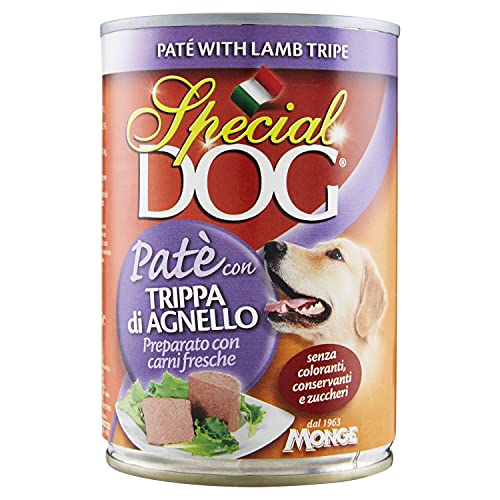 24 Dosen Special Dog Monge 400 g Pastete Verschiedene Geschmacksrichtungen mit 1 kg Nutri Reis Hommage New Vakuum (Lammkutt) von Nutripet