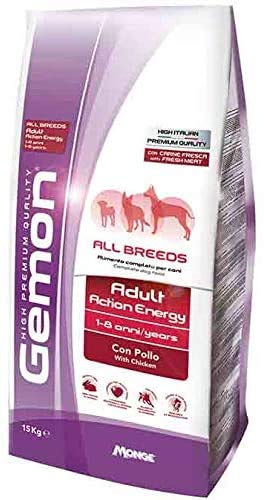 Gemon 15 kg Hundefutter mit 80 Nutri-Poop-Hygienebeutel für Hunde (2 Säcke Adult Action Energy Huhn) von Nutripet